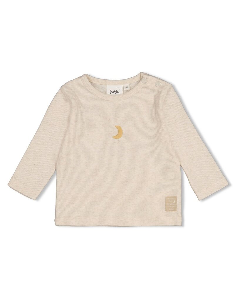 Feetje Longsleeve rib - Over the Moon for You Offwhite Melange