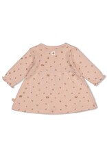 Feetje Jurk pointelle rib AOP - Fall in Love Roze Melange