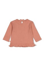 Feetje Longsleeve pointelle rib - Fall in Love Roze
