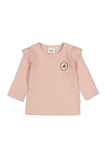 Feetje Longsleeve rib - Fall in Love Roze Melange