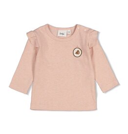 Feetje Longsleeve rib - Fall in Love Roze Melange