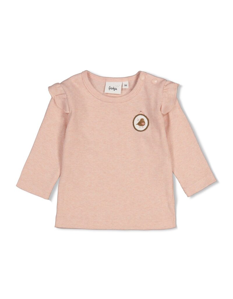 Feetje Longsleeve rib - Fall in Love Roze Melange