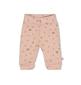 Feetje Broek pointelle rib AOP - Fall in Love Roze Melange
