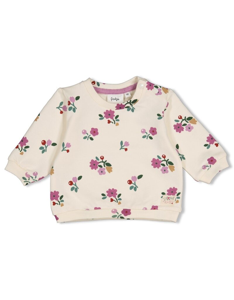 Feetje Sweater AOP - Afternoon Tea Creme