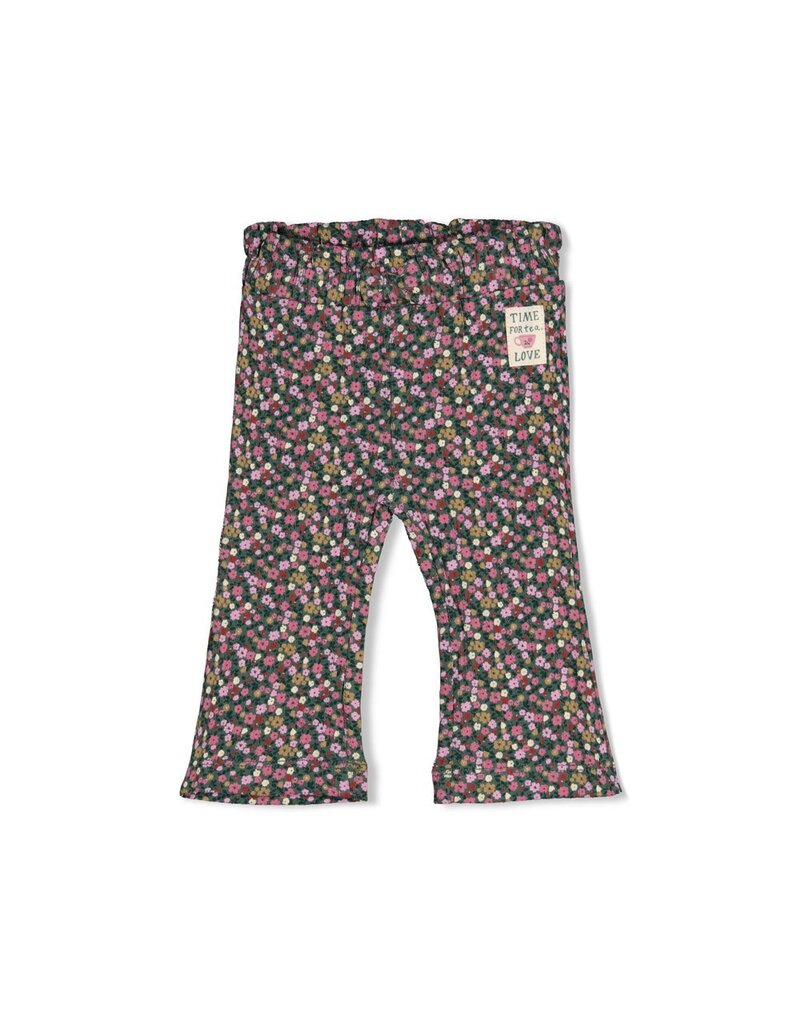 Feetje Flare broek rib AOP - Afternoon Tea Groen
