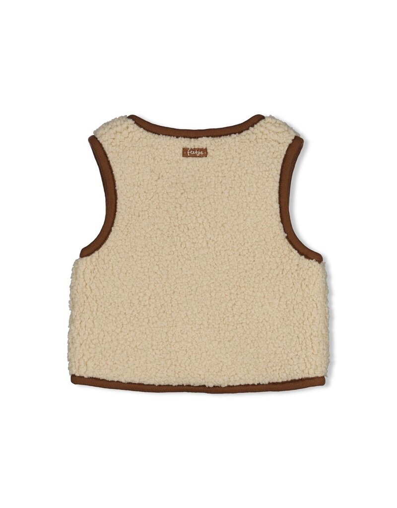 Feetje Omkeerbaar teddy gilet - Tiny Timber Tales Offwhite