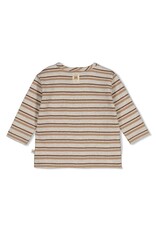 Feetje Longsleeve rib met streep - Tiny Timber Tales Grijs Melange
