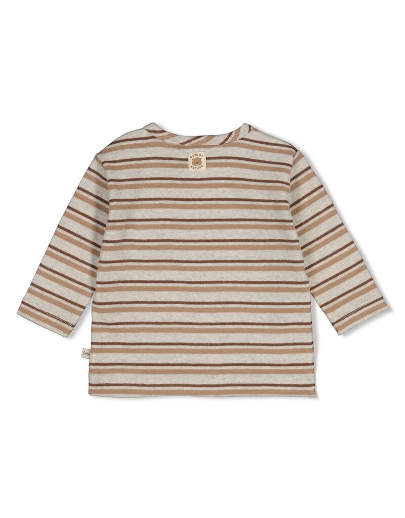 Feetje Longsleeve rib met streep - Tiny Timber Tales Grijs Melange