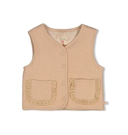 Feetje Omkeerbaar fake fur gilet - Forest Garden Zand
