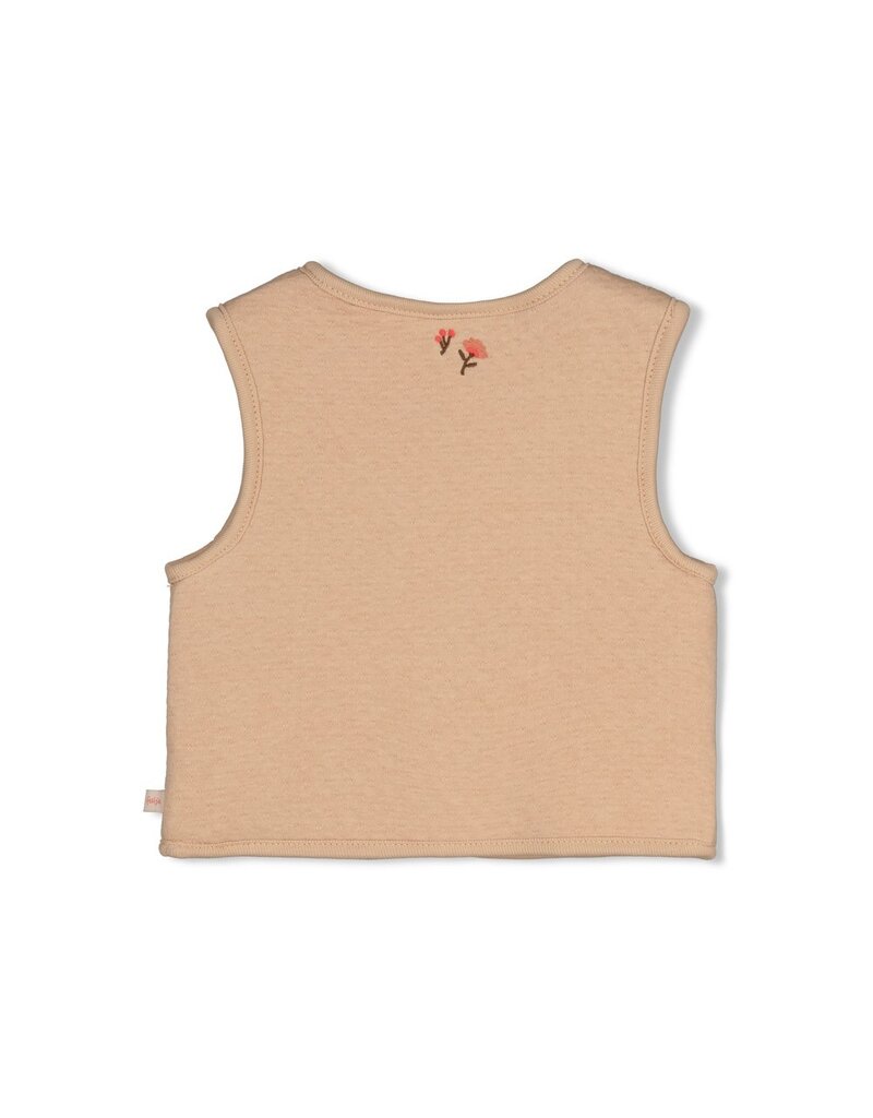 Feetje Omkeerbaar fake fur gilet - Forest Garden Zand
