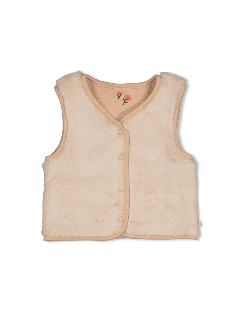 Feetje Omkeerbaar fake fur gilet - Forest Garden Zand
