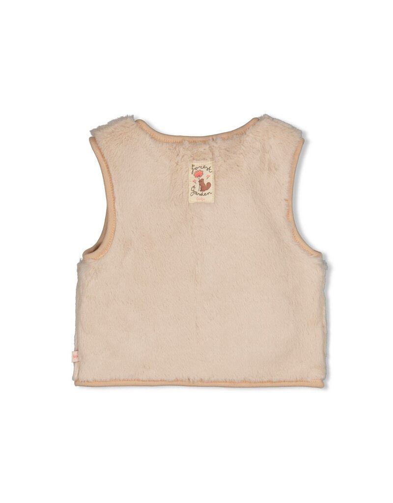 Feetje Omkeerbaar fake fur gilet - Forest Garden Zand