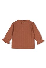 Feetje Longsleeve pointelle rib - Forest Garden Bruin
