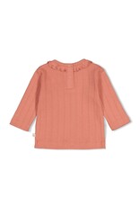 Feetje Longsleeve pointelle rib - Forest Garden Roze