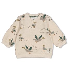 Feetje Sweater AOP - Wiggle and Waddle Offwhite Melange