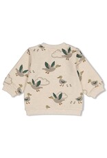 Feetje Sweater AOP - Wiggle and Waddle Offwhite Melange