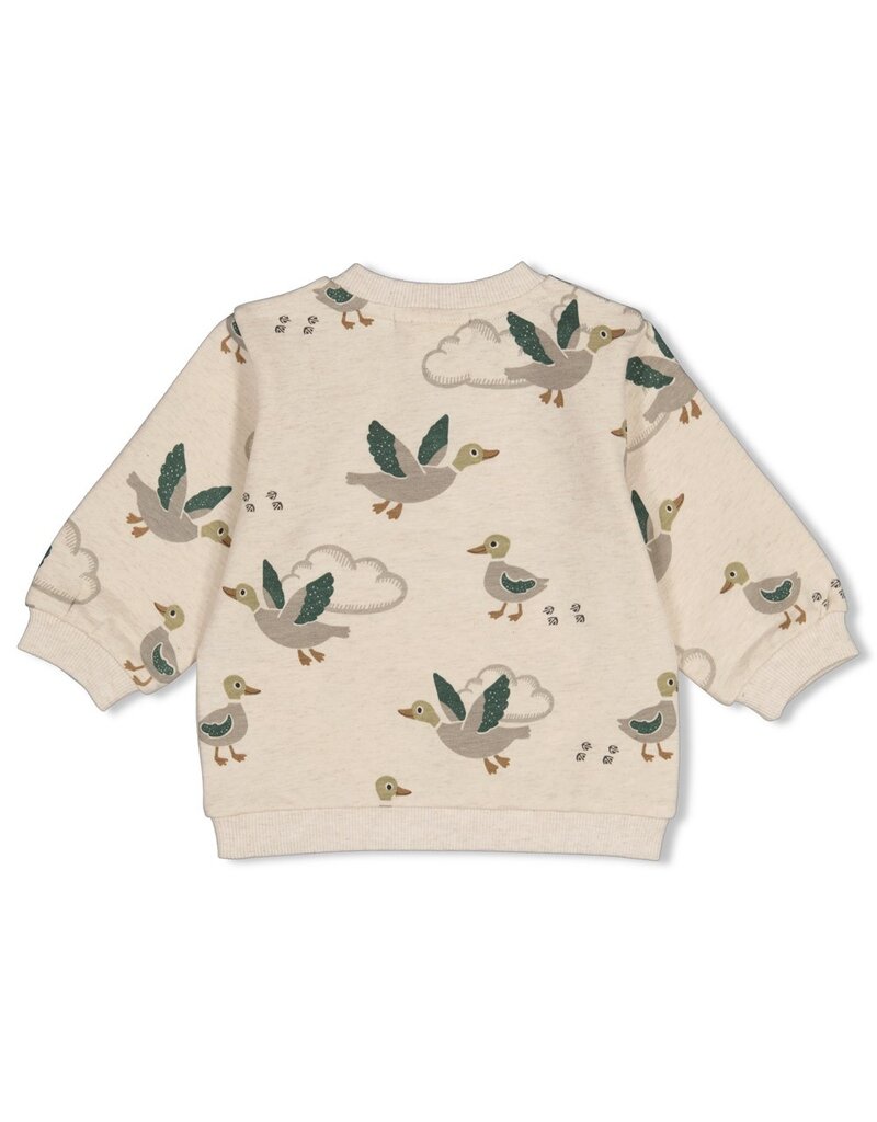 Feetje Sweater AOP - Wiggle and Waddle Offwhite Melange