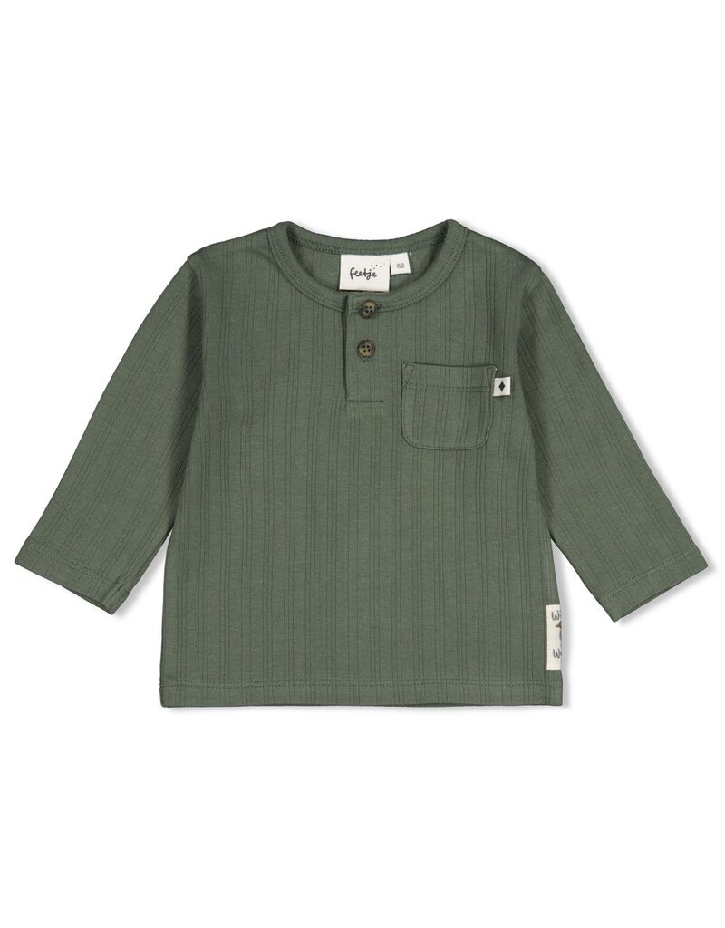 Feetje Longsleeve rib - Wiggle and Waddle Groen