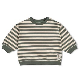 Feetje Sweater streep oversized - Wiggle and Waddle Groen