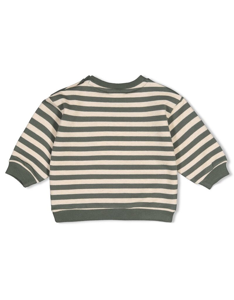 Feetje Sweater streep oversized - Wiggle and Waddle Groen
