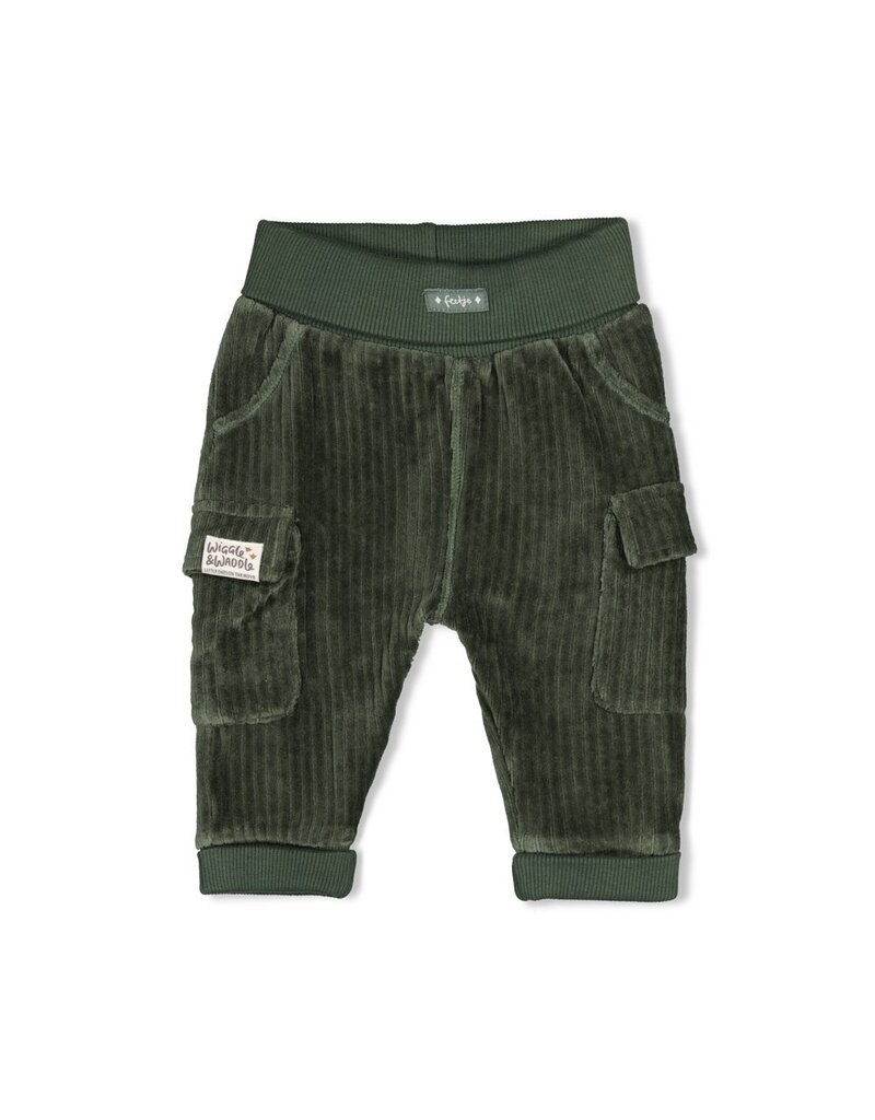 Feetje Broek velours rib - Wiggle and Waddle Groen