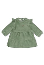Feetje Jurk velours rib - Lucky Bloombird Jade Groen