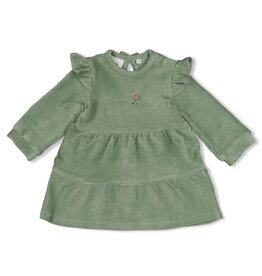 Feetje Jurk velours rib - Lucky Bloombird Jade Groen