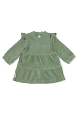 Feetje Jurk velours rib - Lucky Bloombird Jade Groen
