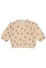 Feetje Sweater velours rib met borduursels - Lucky Bloombird