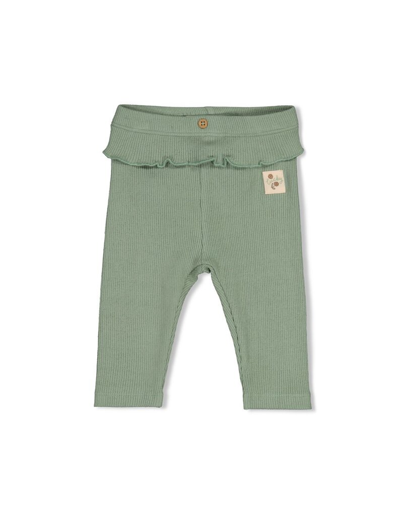 Feetje Legging pointelle rib - Lucky Bloombird Jade Groen