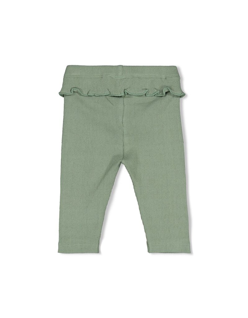 Feetje Legging pointelle rib - Lucky Bloombird Jade Groen