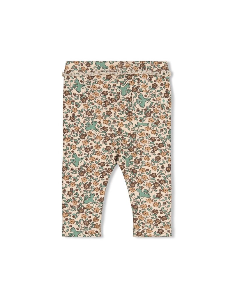 Feetje Legging rib AOP - Lucky Bloombird Offwhite