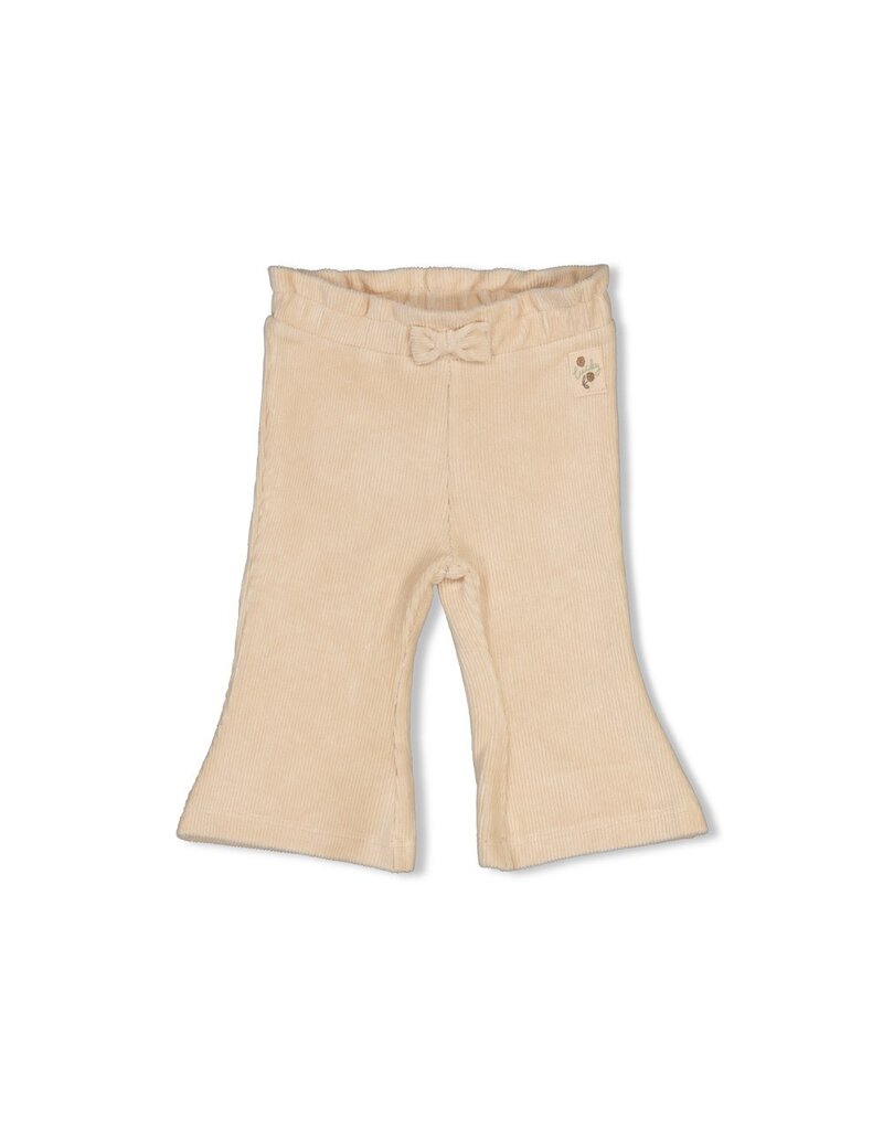Feetje Flare broek velours rib - Lucky Bloombird Offwhite