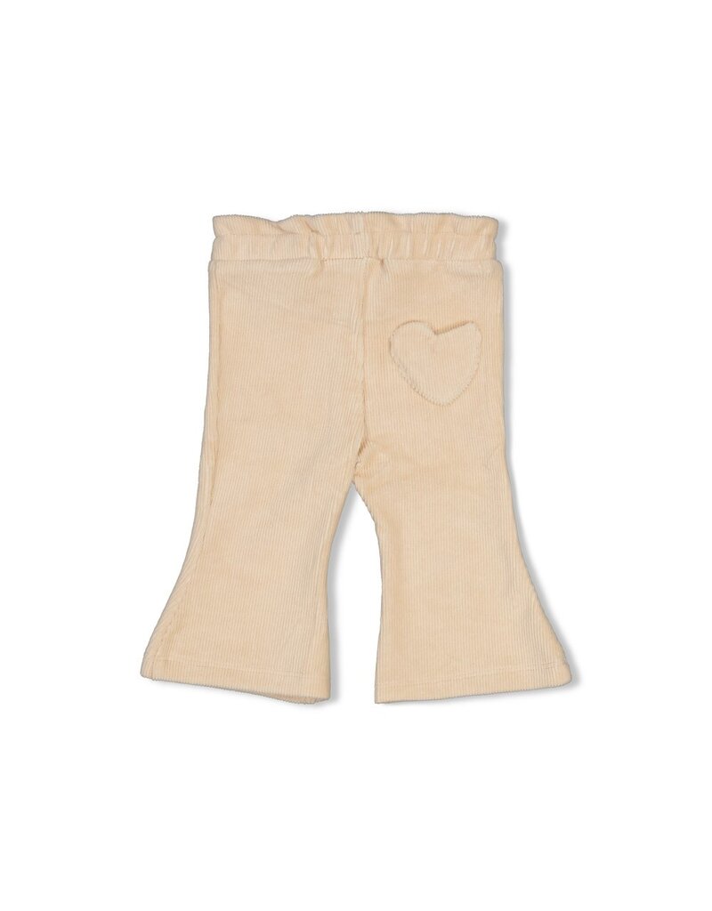 Feetje Flare broek velours rib - Lucky Bloombird Offwhite