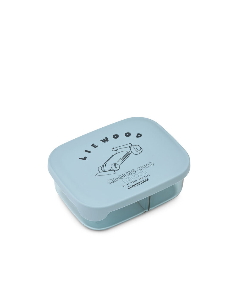 Liewood Arthur Tritan Lunchbox Race Cars / Beach Blue