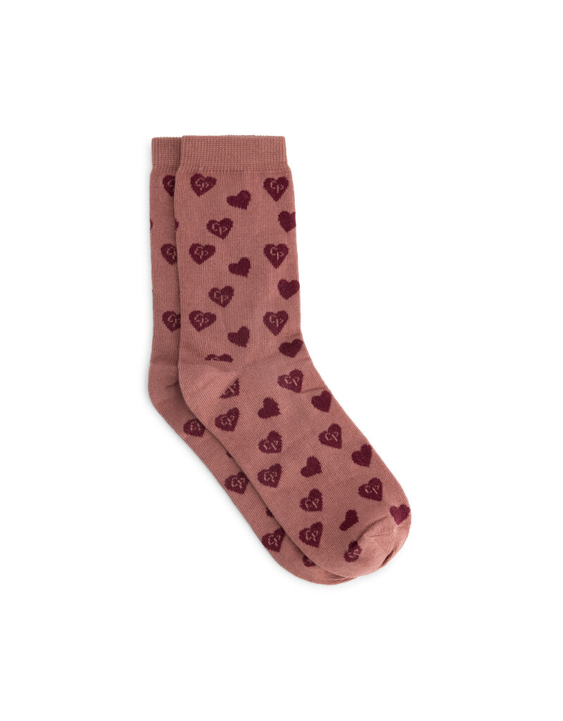 Charlie Petite Seven Socks Pink with Bordeaux