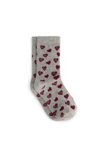 Charlie Petite Seven Socks Grey Melange with Bordeaux