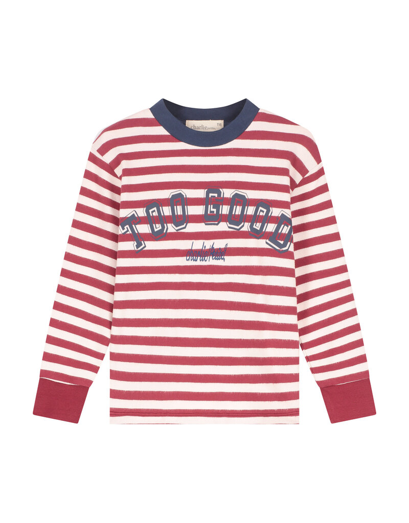 Charlie Petite Neil Longsleeve Stripes Brodeaux/Ecru