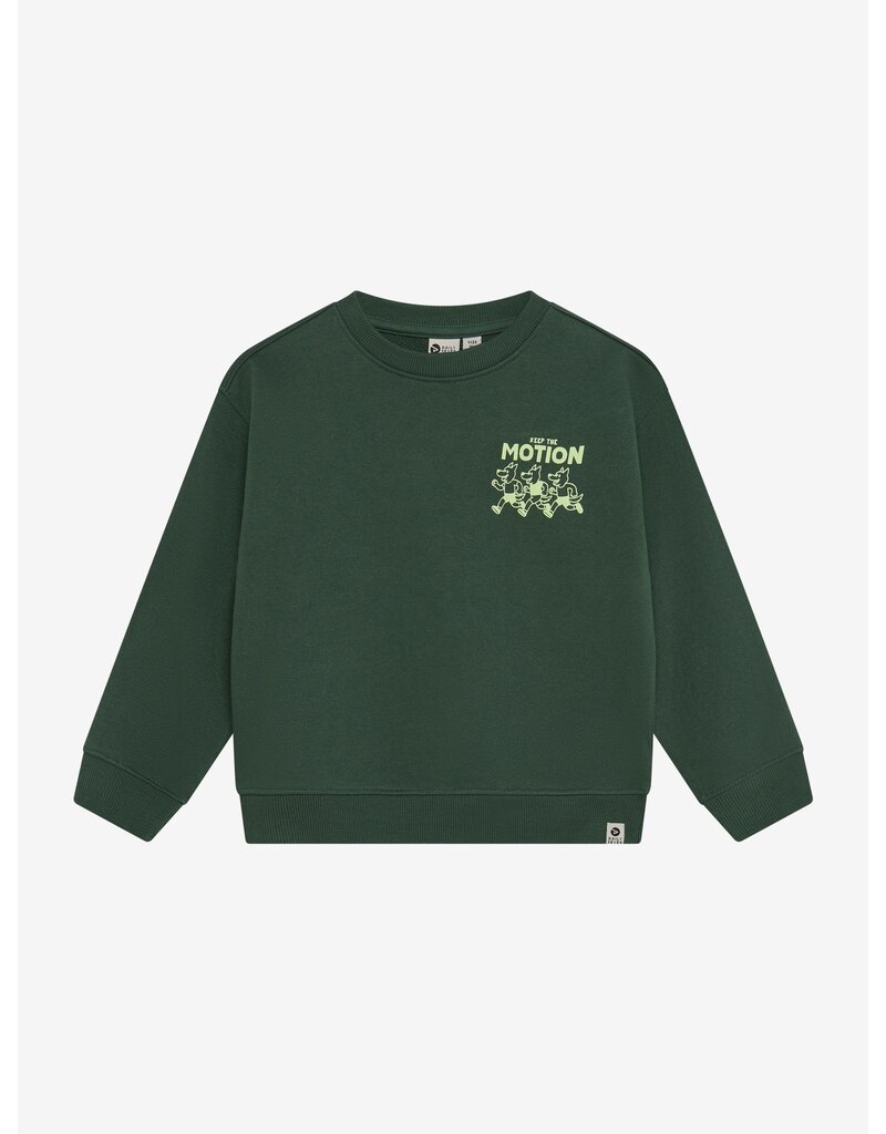 Daily Seven Oversized Sweater Backprint Jungle Green
