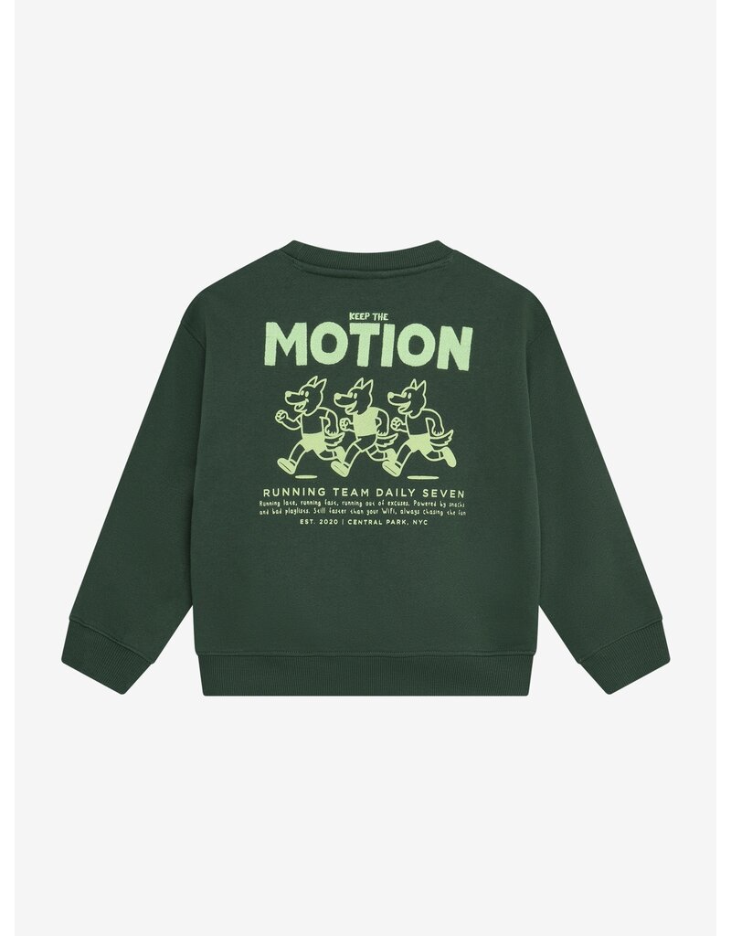 Daily Seven Oversized Sweater Backprint Jungle Green