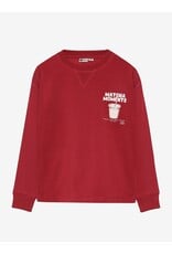 Daily Seven T-shirt Longsleeve Chest print Rythmic Red 