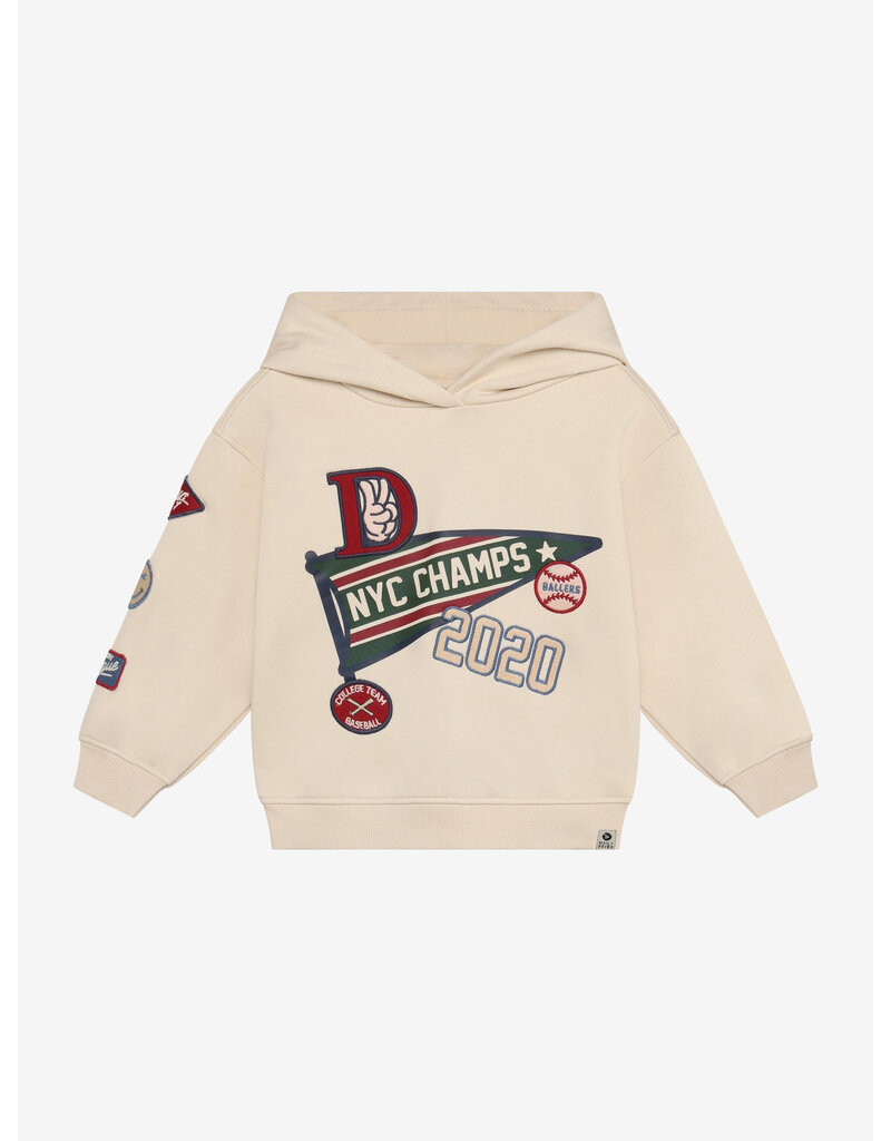 Daily Seven Oversized Hoodie Badges Sandshell