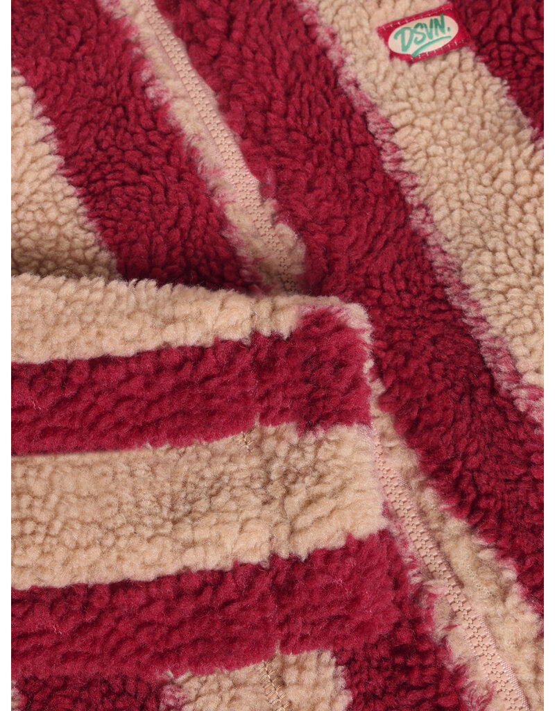 Daily Seven Teddy Jacket Striped Rythmic Red 