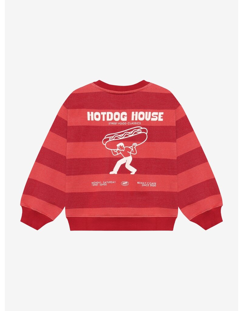 Daily Seven Oversized Sweater Big Stripe Rythmic Red