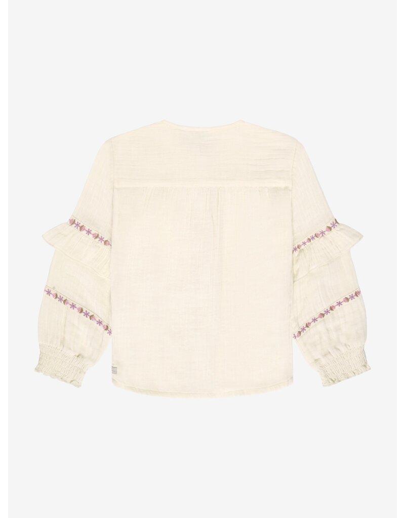 Daily Seven Shirt Longsleeve Ruffle Mother of Pearl
