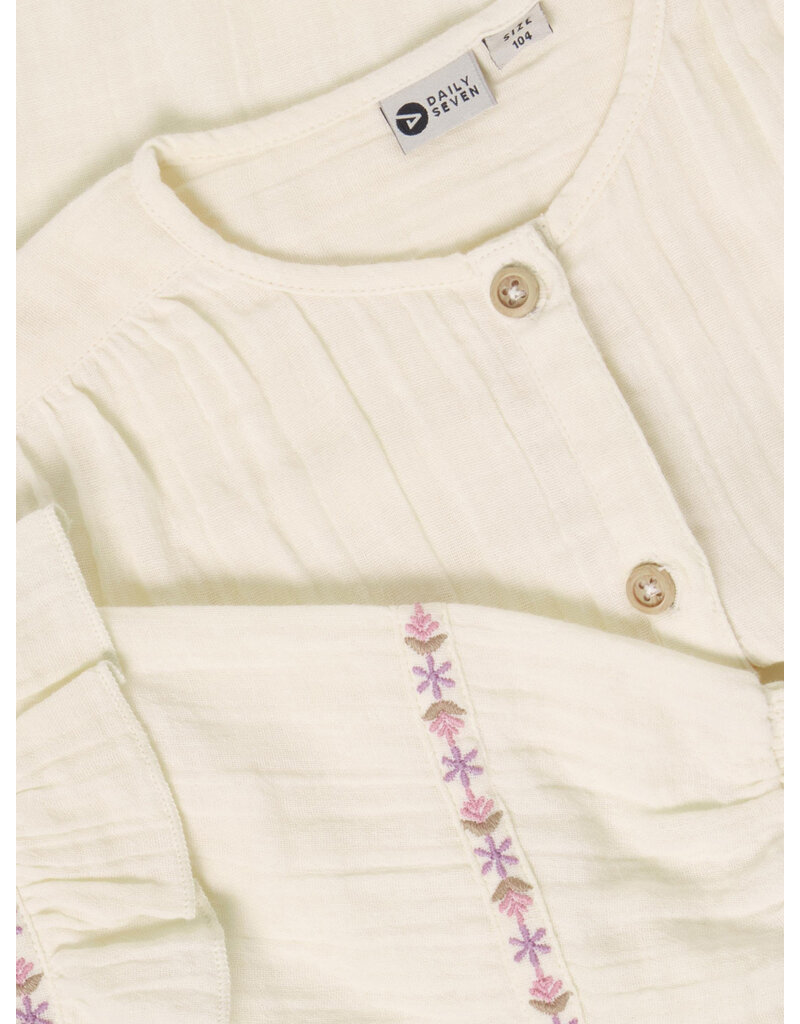 Daily Seven Shirt Longsleeve Ruffle Mother of Pearl