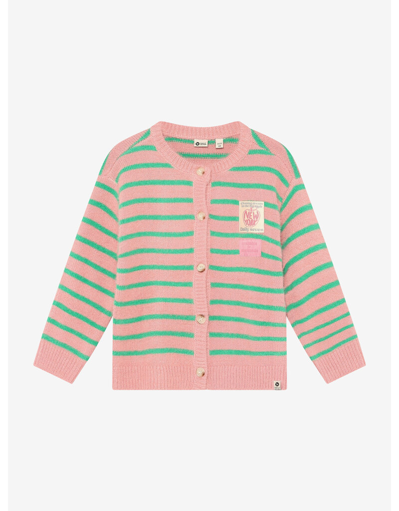 Daily Seven Knitwear Striped Cargdigan Lilas