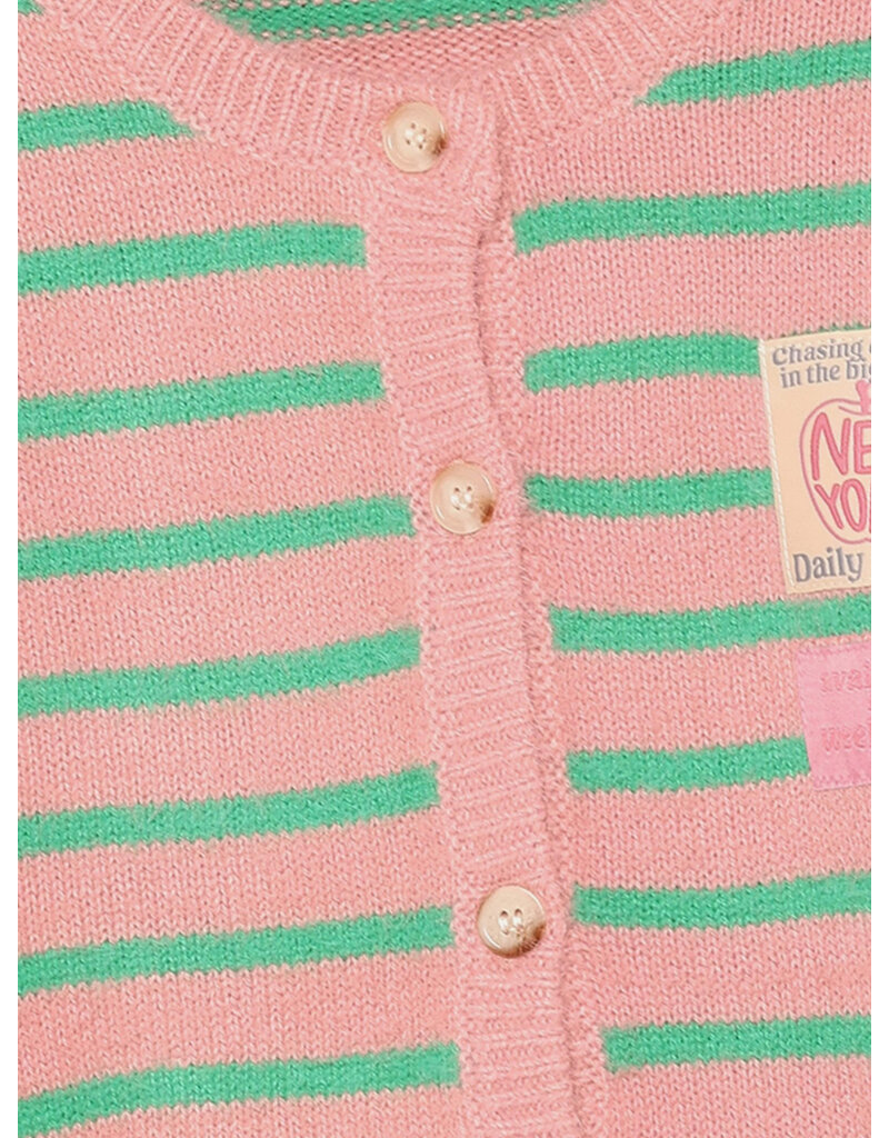 Daily Seven Knitwear Striped Cargdigan Lilas