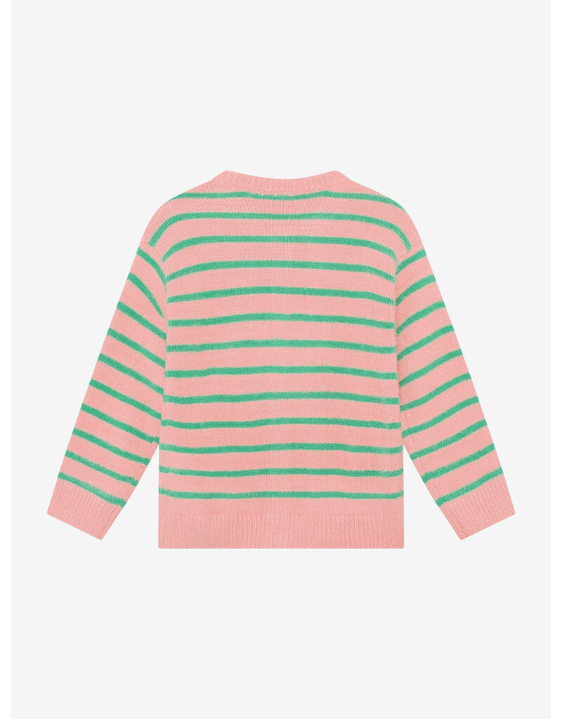 Daily Seven Knitwear Striped Cargdigan Lilas