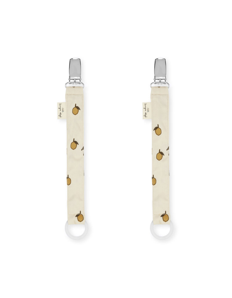 Konges Sløjd 2 Pack Pacifier Strap Lemon